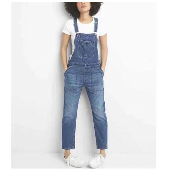 Gap blue denim jean overalls M - Picture 1 of 11